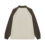 Retro stitching stand collar couple sweatshirt