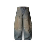 Distressed ripped couple trousers