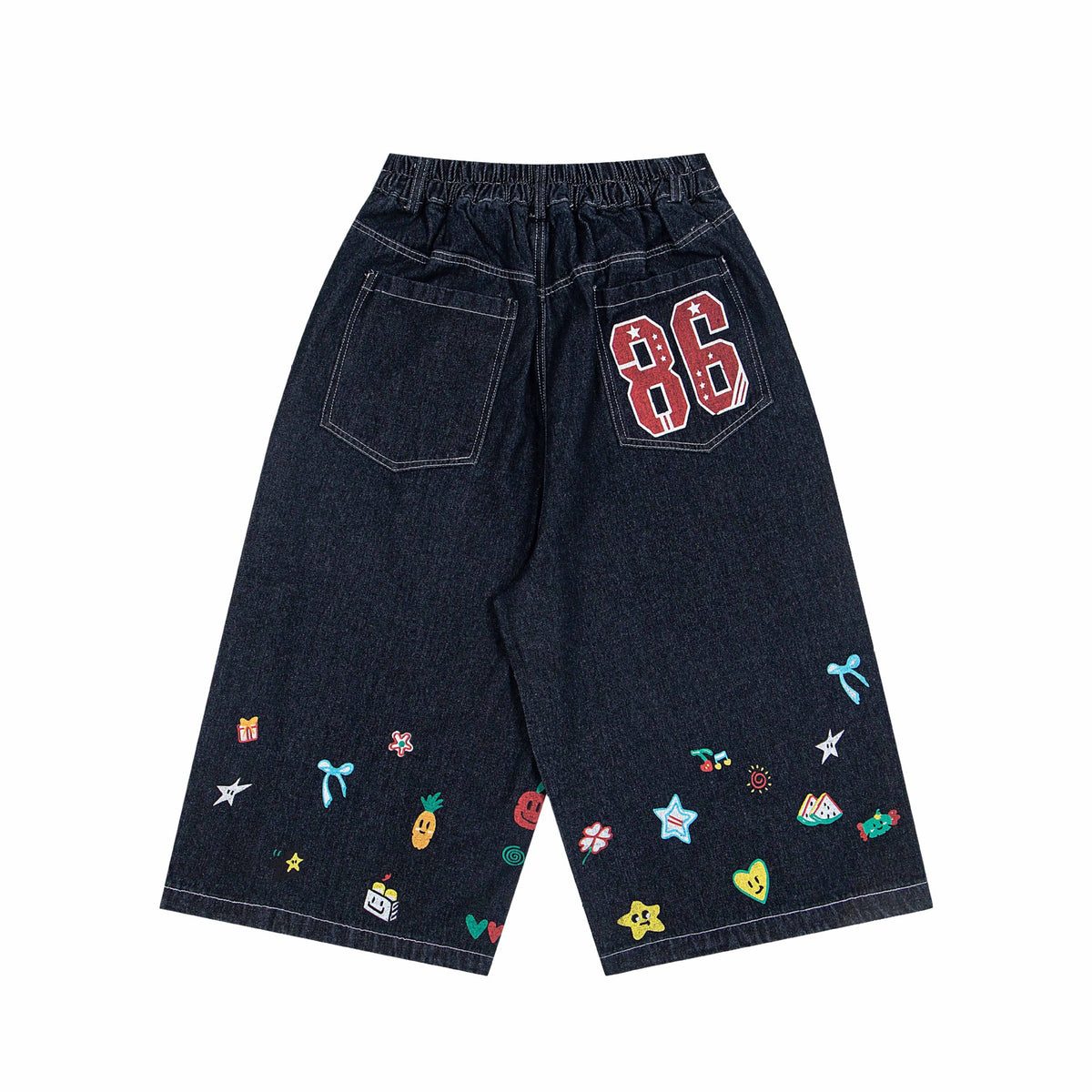 Washed funny jeans