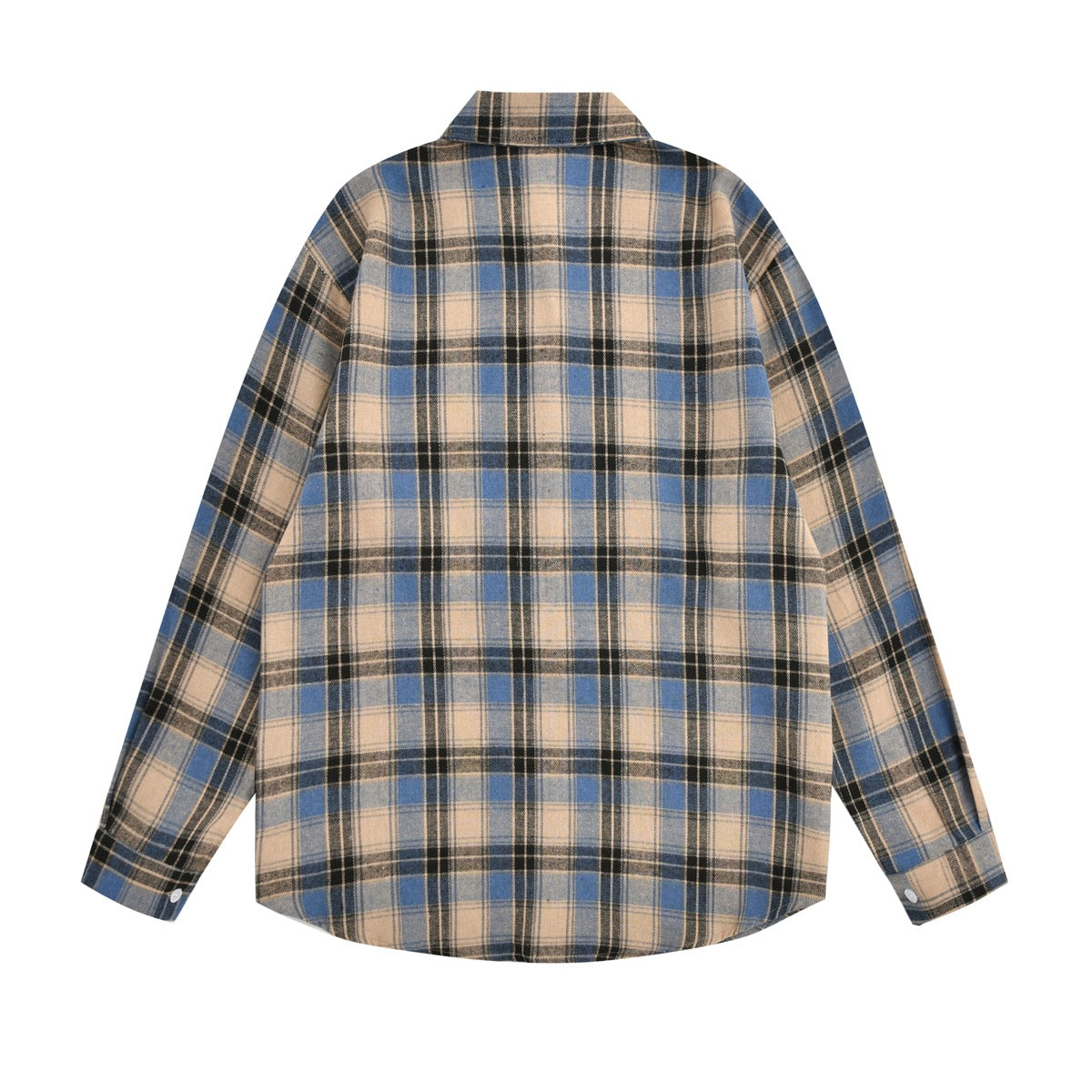 Retro simple plaid long-sleeved shirt