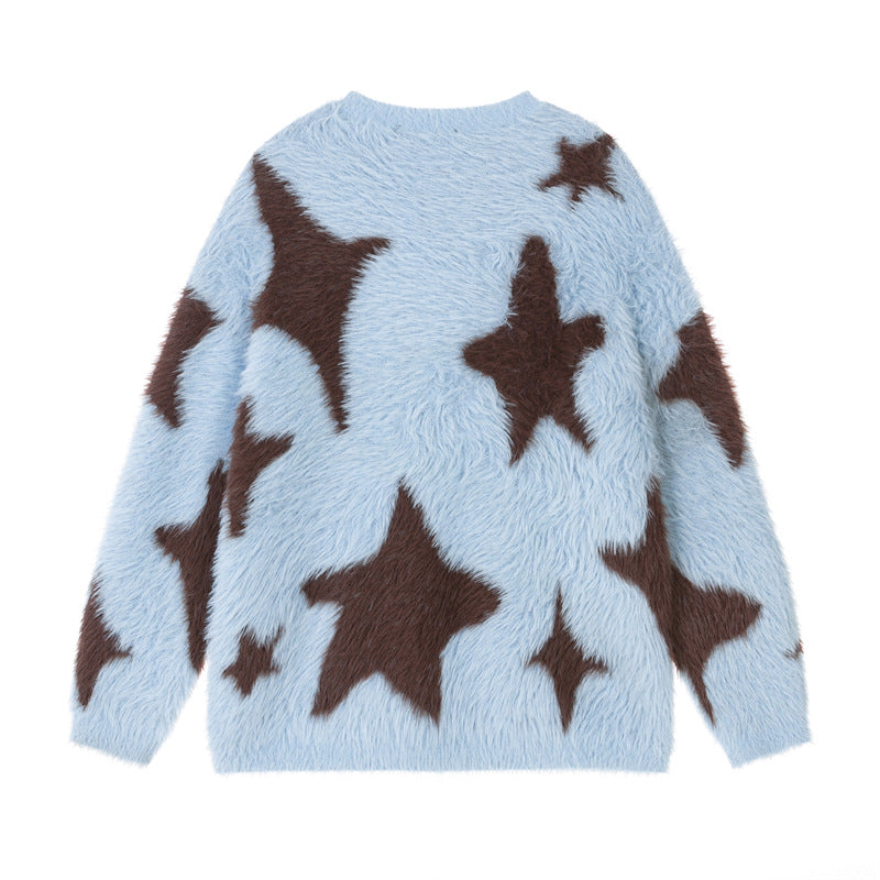 Plush knitted star sweater