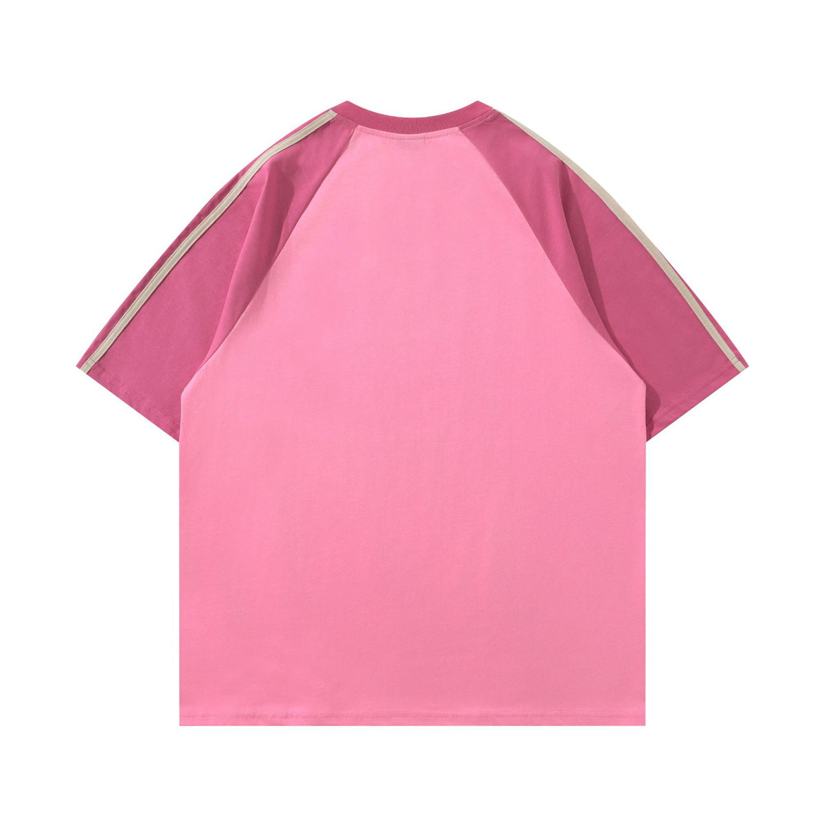 American retro raglan sleeves with contrasting color short sleeves