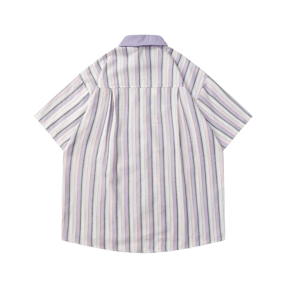 Retro striped patchwork embroidered shirt