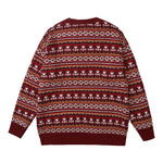 Vintage jacquard crew neck sweater
