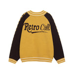 Retro contrast color stitching sweater