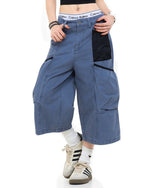 Patchwork casual five-point shorts