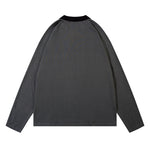 復古運動風撞色拼接長袖