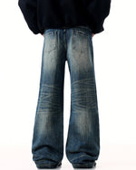 Washed straight jeans