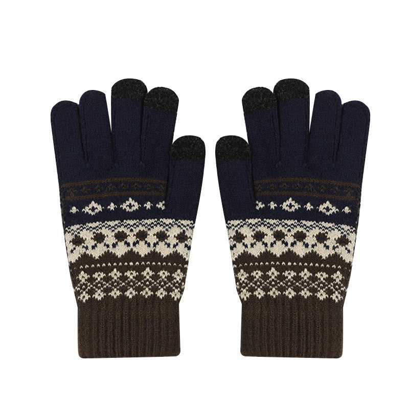 Retro Jacquard Warm Gloves