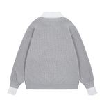 Retro fake two piece versatile sweatshirt