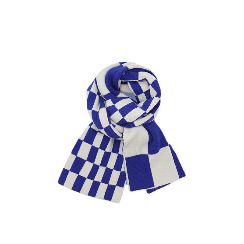 Blue warm thickened scarf