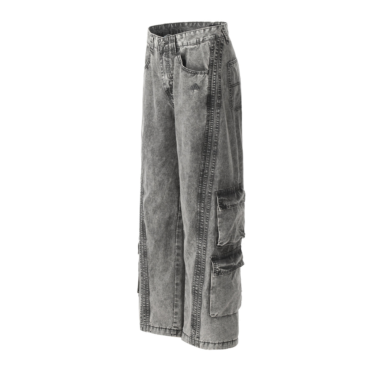 Washed distressed heavy duty jeans