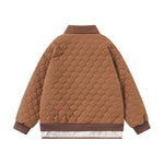 레트로 콘트라스트 컬러 패치워크 코튼 재킷