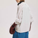 Retro patchwork round neck long sleeves