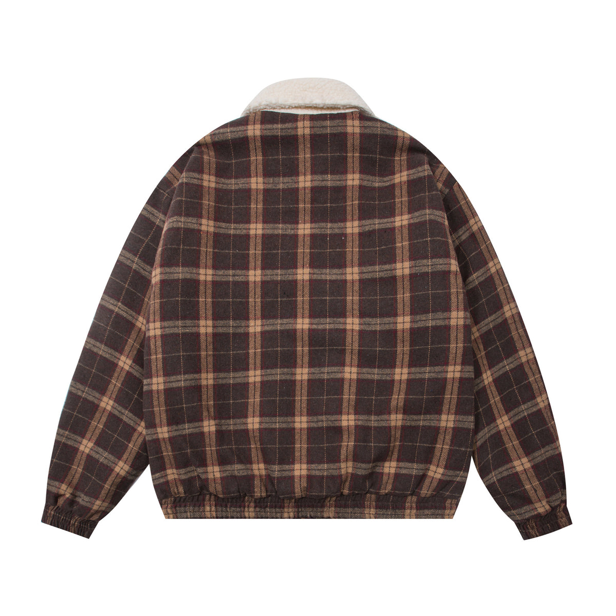 Retro embroidered plaid cotton jacket