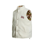 레트로 스타일 자수 레터링 두꺼운 조끼 (양면)