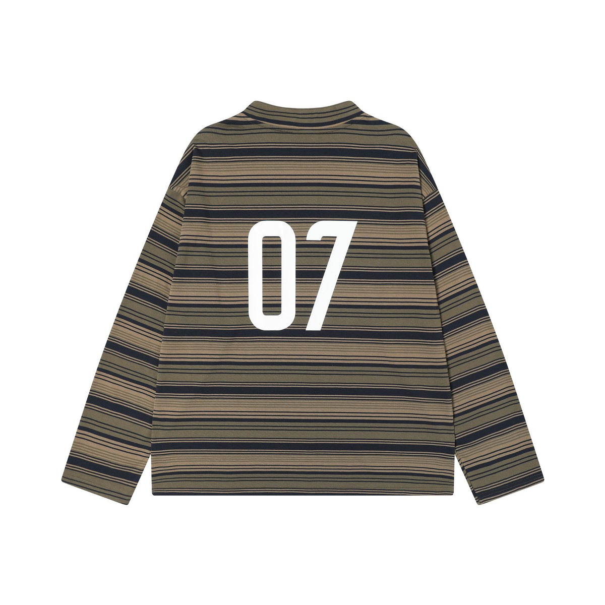 Retro print striped long sleeves