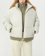 Retro contrast color simple cotton jacket