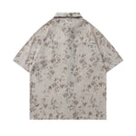 빈티지 플로럴 타이 반팔 셔츠