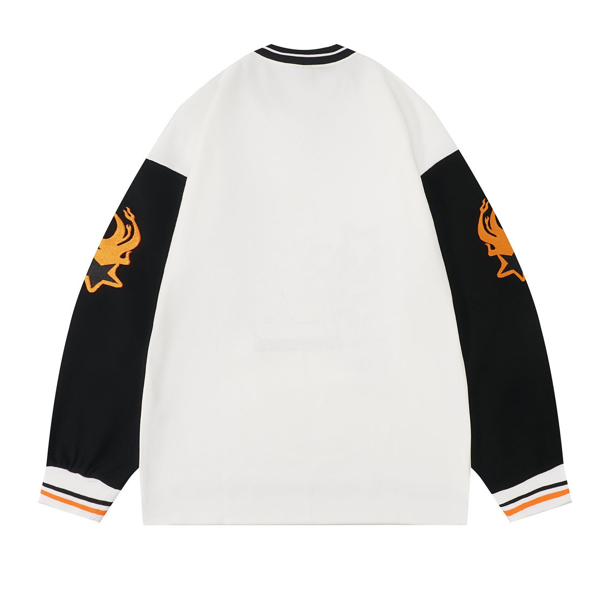 Retro letter contrast long sleeves