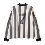 復古撞色條紋毛衣