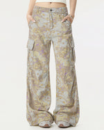 Wide-leg camouflage trousers