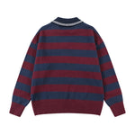 Retro yellow versatile striped sweater