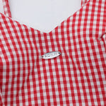 Retro plaid lace suspenders (women's)