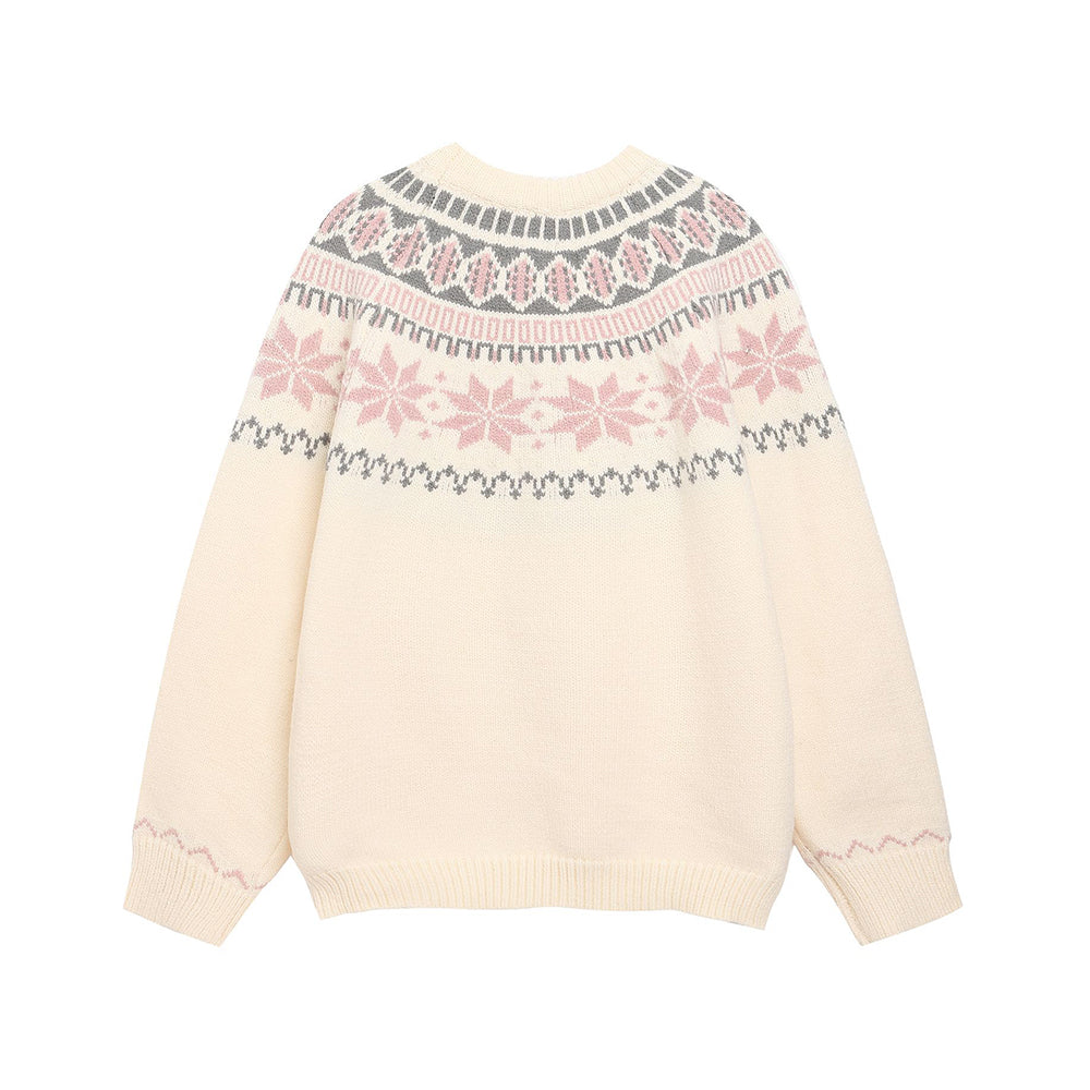 Vintage jacquard pullover sweater