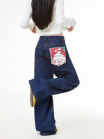 復古休閑牛仔長褲