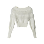 오프숄더 니트 탑(여성용)