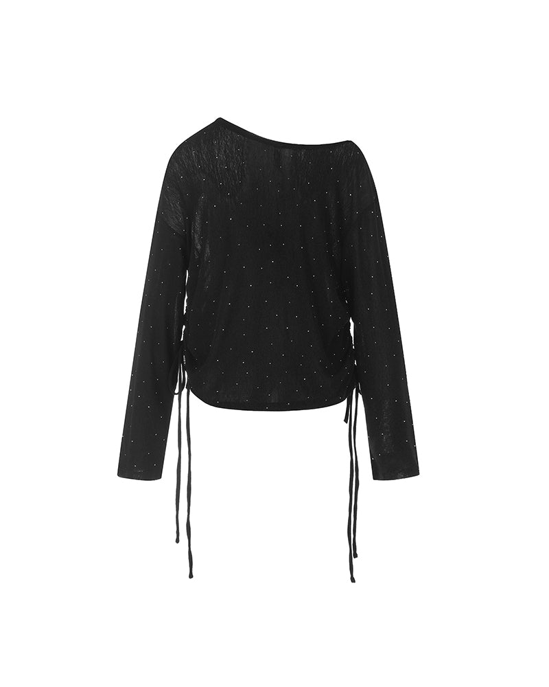 Rhinestone Fitted Long Sleeve