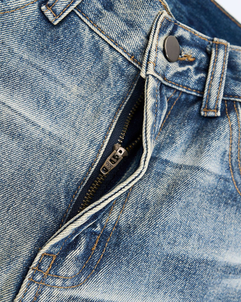 Retro casual straight leg jeans