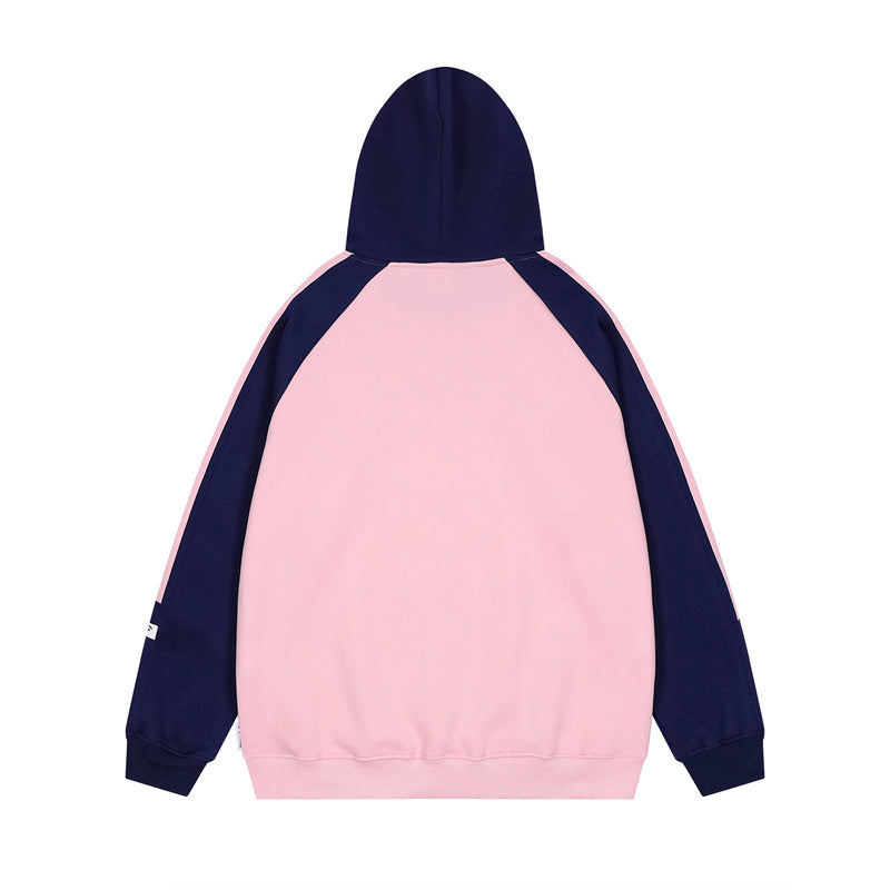 Retro contrast hooded sweatshirt