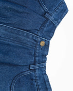 Cartoon embroidered denim shorts