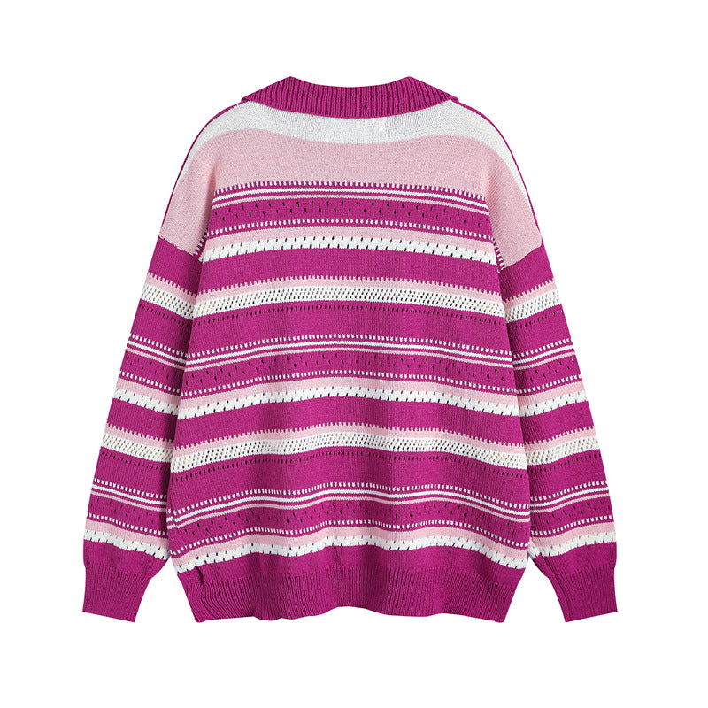 Retro preppy polo sweater