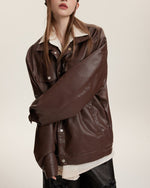 Retro motorcycle leather jacket