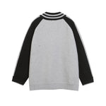 復古拼色刺綉立領針織外套