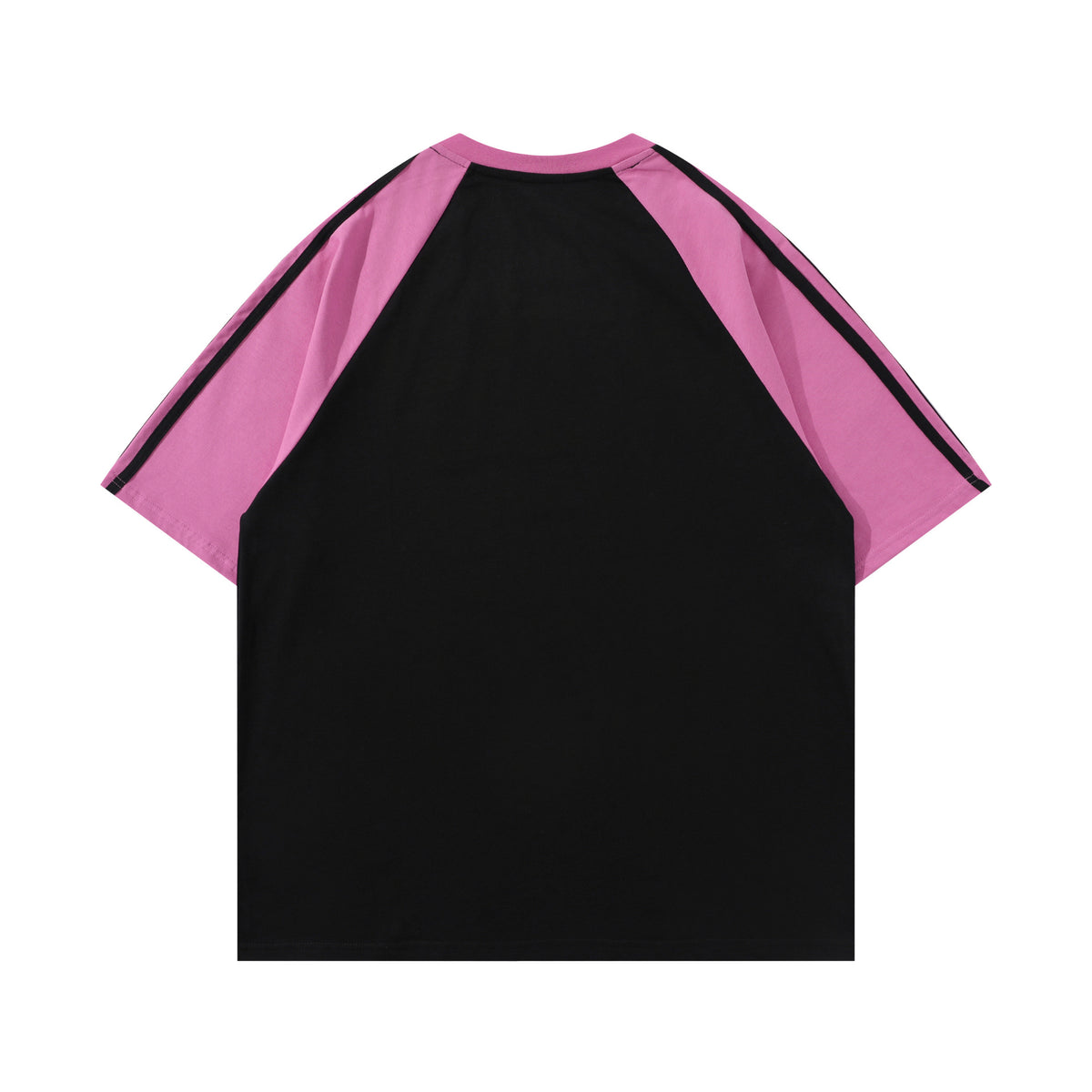 American retro raglan sleeves with contrasting color short sleeves