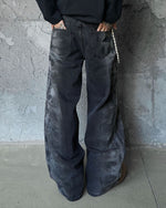 Washed straight jeans