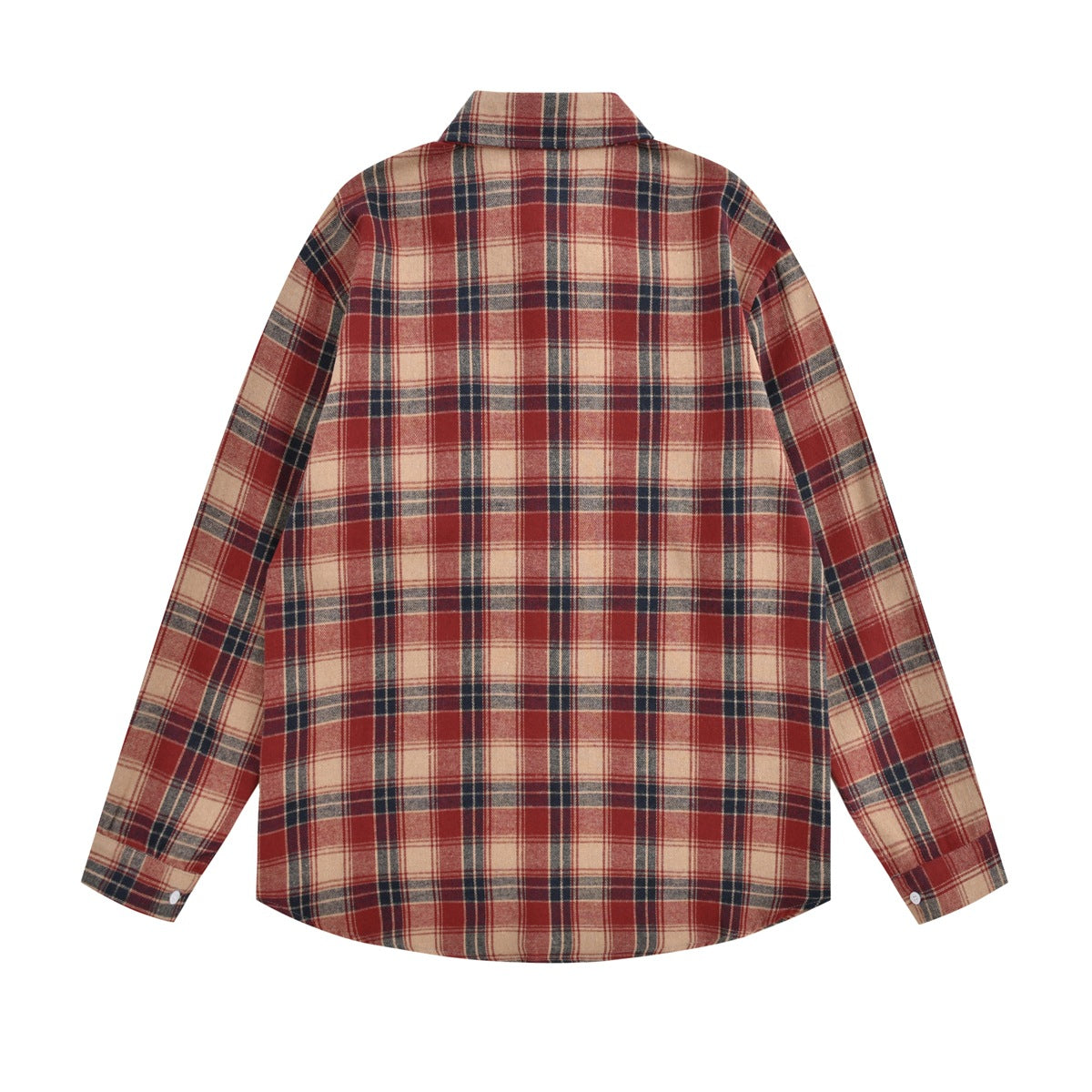 Retro simple plaid long-sleeved shirt