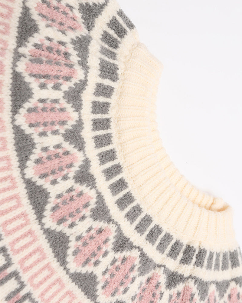 Vintage jacquard pullover sweater