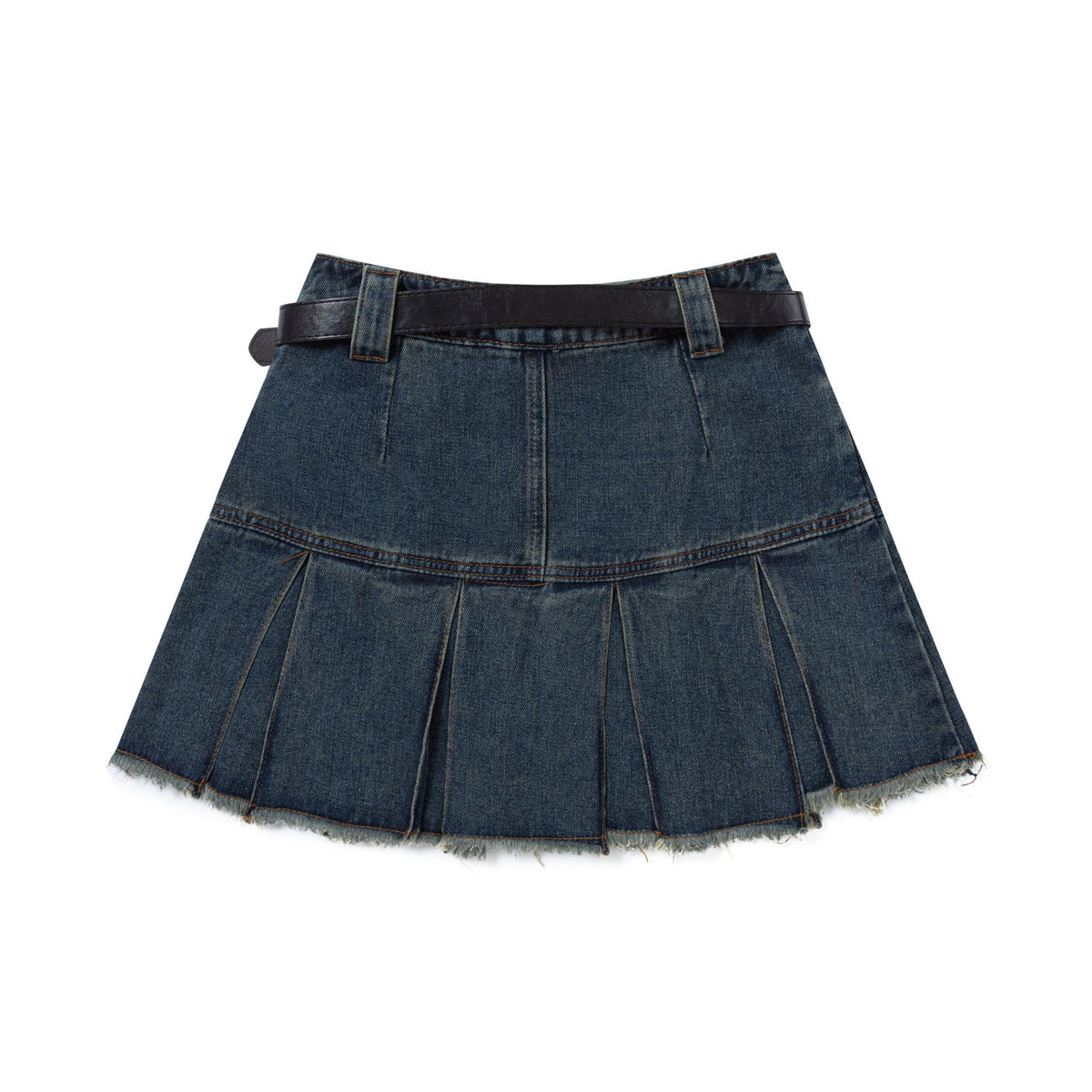 American retro denim skirt with belt (women's)