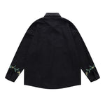 復古燈芯絨花卉襯衫