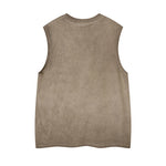 Washed solid color sleeveless vest