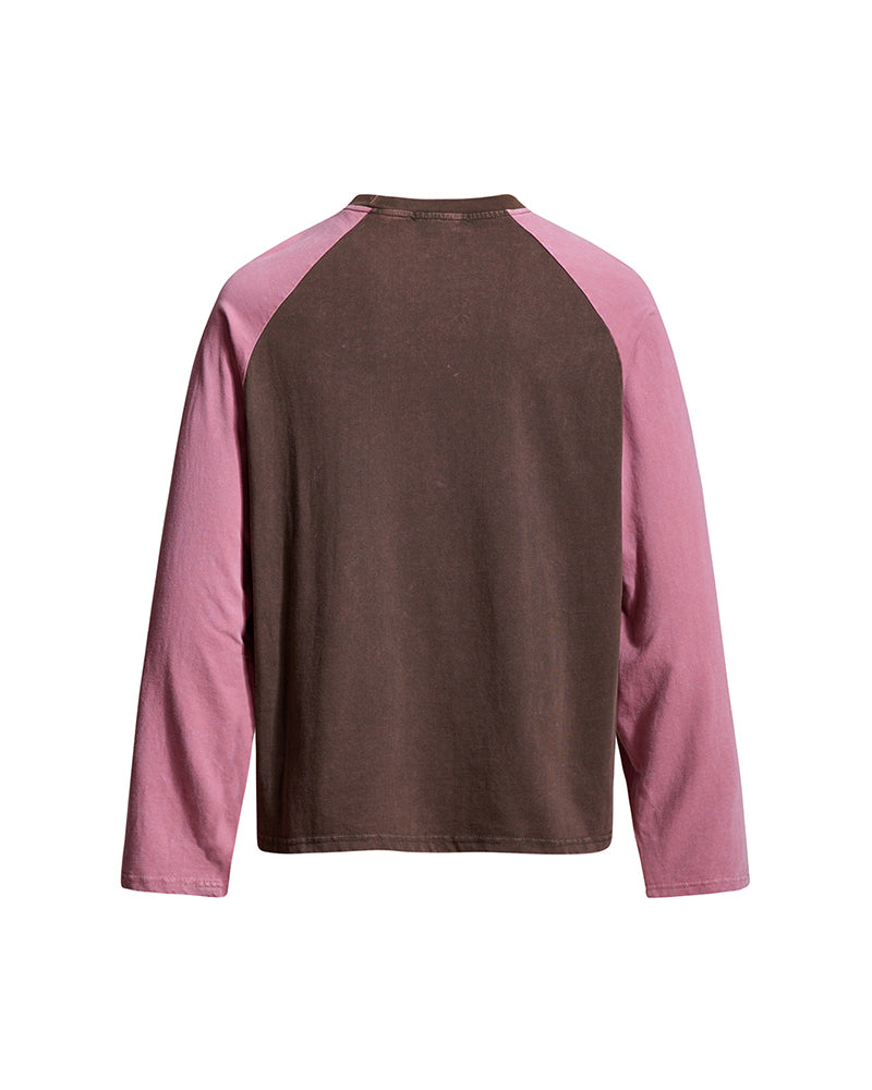 Color-blocked casual versatile long-sleeved shirt