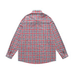 embroidered paneled long-sleeved shirt