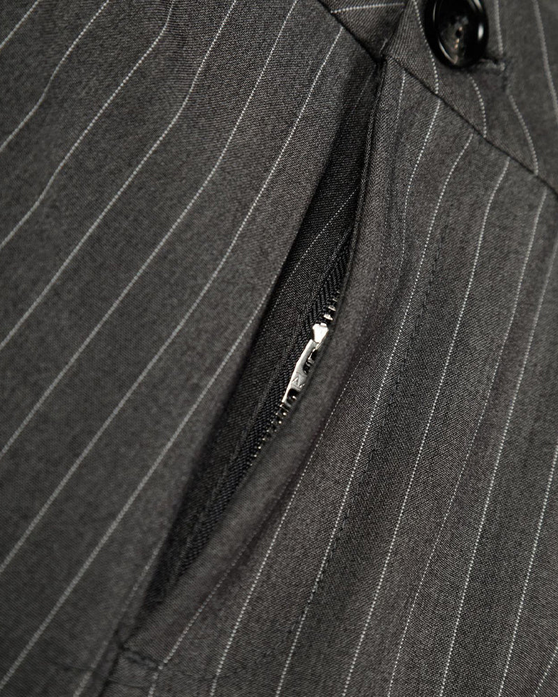 Vertical striped straight-leg pants