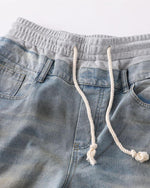 Patchwork ripped jeans