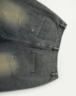 Fake two-piece patchwork cropped jeans